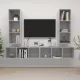4 db betonszürke szerelt fa falra szerelhető TV-szekrény