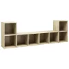 4 db sonoma tölgy színű szerelt fa TV-szekrény 72x35x36,5 cm