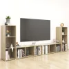 4 db sonoma tölgy színű szerelt fa TV-szekrény 107 x 35 x 37 cm