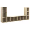 4 db sonoma tölgy színű szerelt fa TV-szekrény 107 x 35 x 37 cm