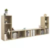 4 db sonoma tölgy színű szerelt fa TV-szekrény 107 x 35 x 37 cm