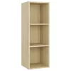 4 db sonoma tölgy színű szerelt fa TV-szekrény 107 x 35 x 37 cm