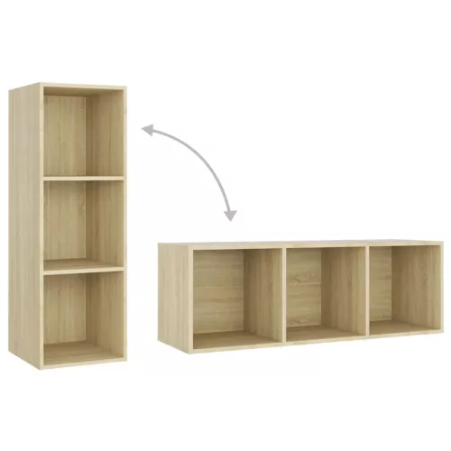 4 db sonoma tölgy színű szerelt fa TV-szekrény 107 x 35 x 37 cm