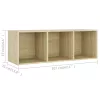 4 db sonoma tölgy színű szerelt fa TV-szekrény 107 x 35 x 37 cm