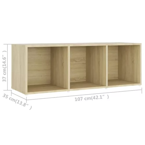 4 db sonoma tölgy színű szerelt fa TV-szekrény 107 x 35 x 37 cm