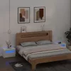 2 db fehér éjjeliszekrény LED-del 60 x 35 x 40 cm