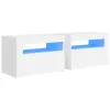 2 db fehér éjjeliszekrény LED-del 60 x 35 x 40 cm