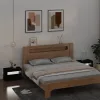 2 db fekete éjjeliszekrény LED-del 60 x 35 x 40 cm