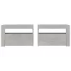 2 db betonszürke éjjeliszekrény LED-del 60 x 35 x 40 cm