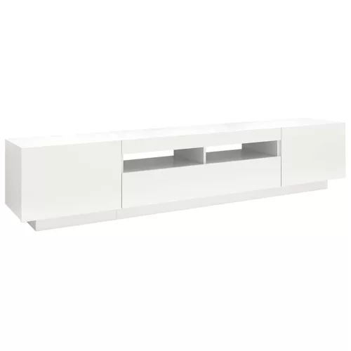 Fehér TV-szekrény LED-lámpákkal 200 x 35 x 40 cm