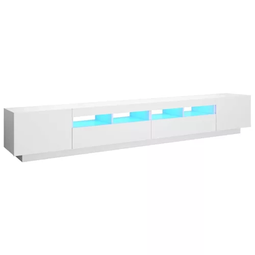 Fehér TV-szekrény LED-lámpákkal 260 x 35 x 40 cm