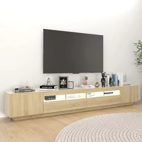 Sonoma tölgy színű TV-szekrény LED-lámpákkal 260 x 35 x 40 cm