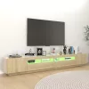 Sonoma tölgy színű TV-szekrény LED-lámpákkal 260 x 35 x 40 cm