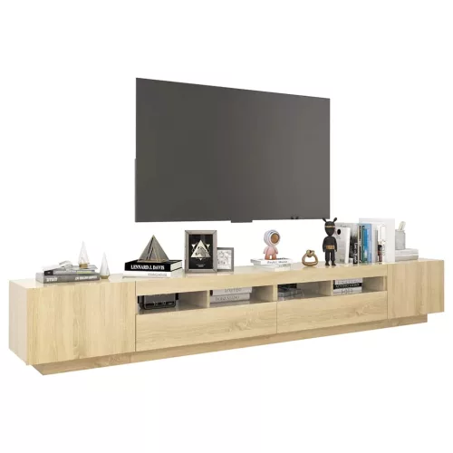 Sonoma tölgy színű TV-szekrény LED-lámpákkal 260 x 35 x 40 cm