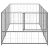 Ezüstszínű acél kutyakennel 3 m²