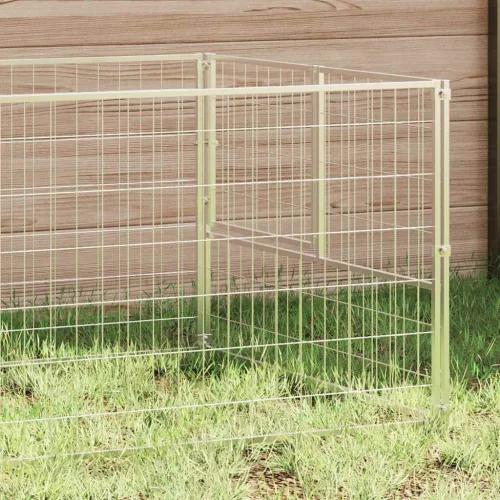 Ezüstszínű acél kutyakennel 7 m²