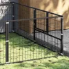 Fekete acél kutyakennel 8 m²