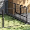 Fekete acél kutyakennel 10 m²