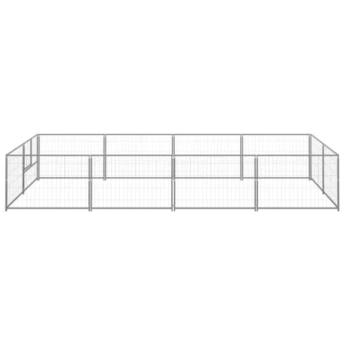 Ezüstszínű acél kutyakennel 8 m²