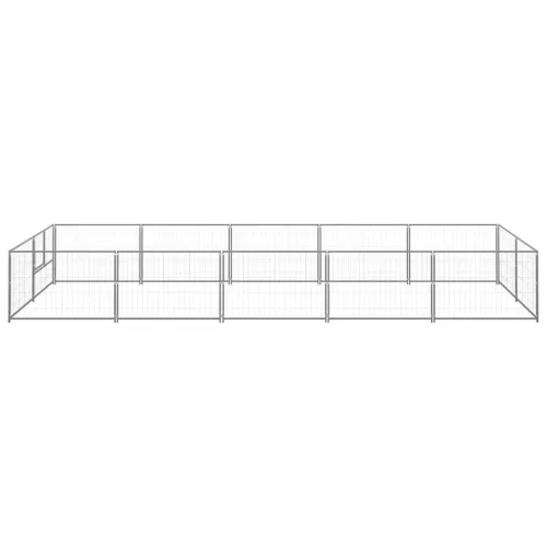 Ezüstszínű acél kutyakennel 10 m²