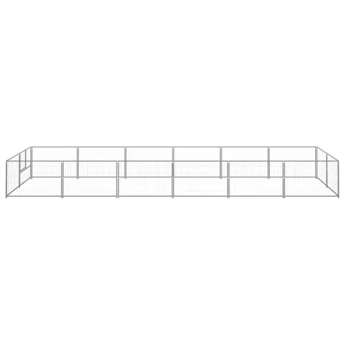 Ezüstszínű acél kutyakennel 12 m²