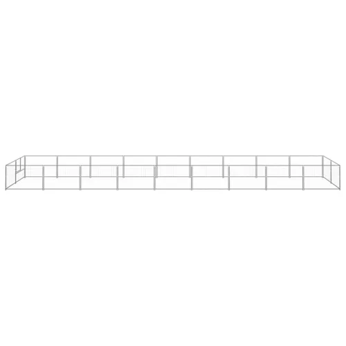 Ezüstszínű acél kutyakennel 18 m²
