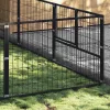 Fekete acél kutyakennel 24 m²