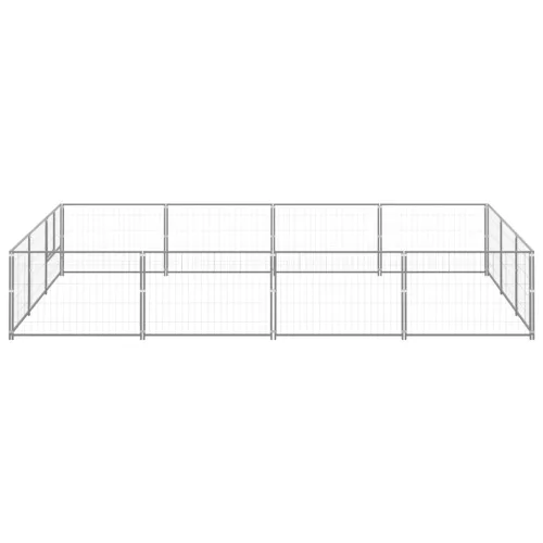 Ezüstszínű acél kutyakennel 12 m²