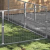 Ezüstszínű acél kutyakennel 15 m²