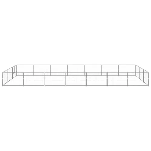 Ezüstszínű acél kutyakennel 21 m²