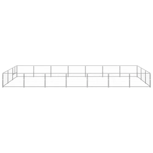 Ezüstszínű acél kutyakennel 21 m²
