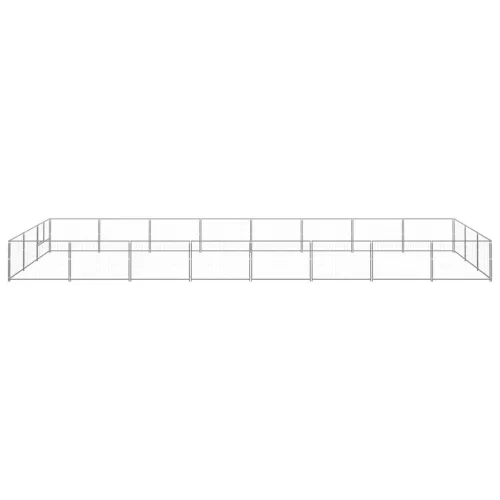 Ezüstszínű acél kutyakennel 24 m²