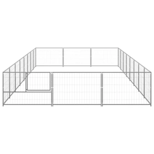 Ezüstszínű acél kutyakennel 24 m²