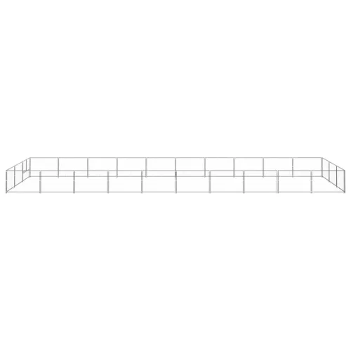 Ezüstszínű acél kutyakennel 30 m²