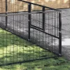 Fekete acél kutyakennel 24 m²