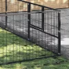 Fekete acél kutyakennel 36 m²