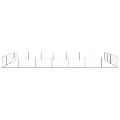 Ezüstszínű acél kutyakennel 28 m²