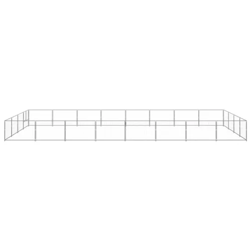 Ezüstszínű acél kutyakennel 32 m²