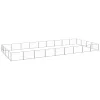 Ezüstszínű acél kutyakennel 36 m²