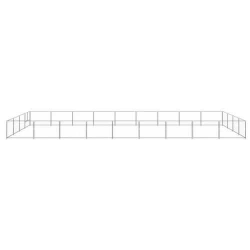 Ezüstszínű acél kutyakennel 36 m²