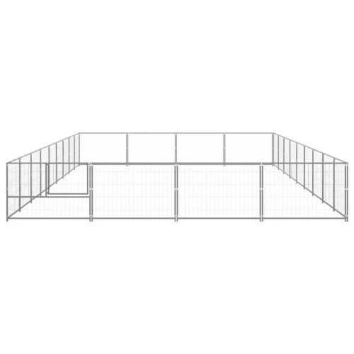 Ezüstszínű acél kutyakennel 36 m²