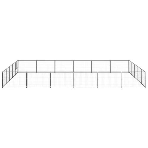 Fekete acél kutyakennel 30 m²