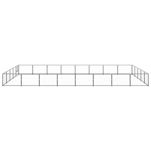 Fekete acél kutyakennel 40 m²