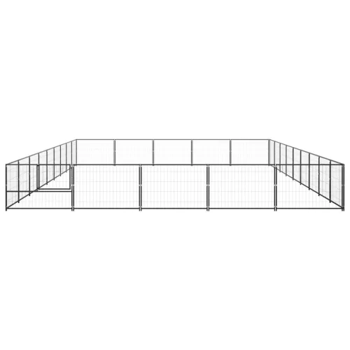 Fekete acél kutyakennel 45 m²