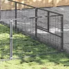 Ezüstszínű acél kutyakennel 25 m²