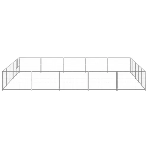 Ezüstszínű acél kutyakennel 25 m²