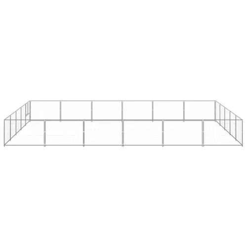 Ezüstszínű acél kutyakennel 30 m²