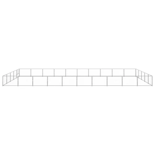 Ezüstszínű acél kutyakennel 50 m²