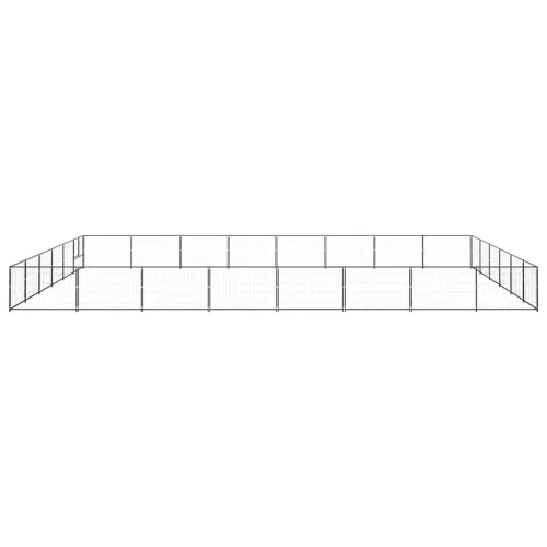 Fekete acél kutyakennel 48 m²