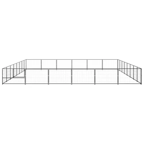 Fekete acél kutyakennel 48 m²